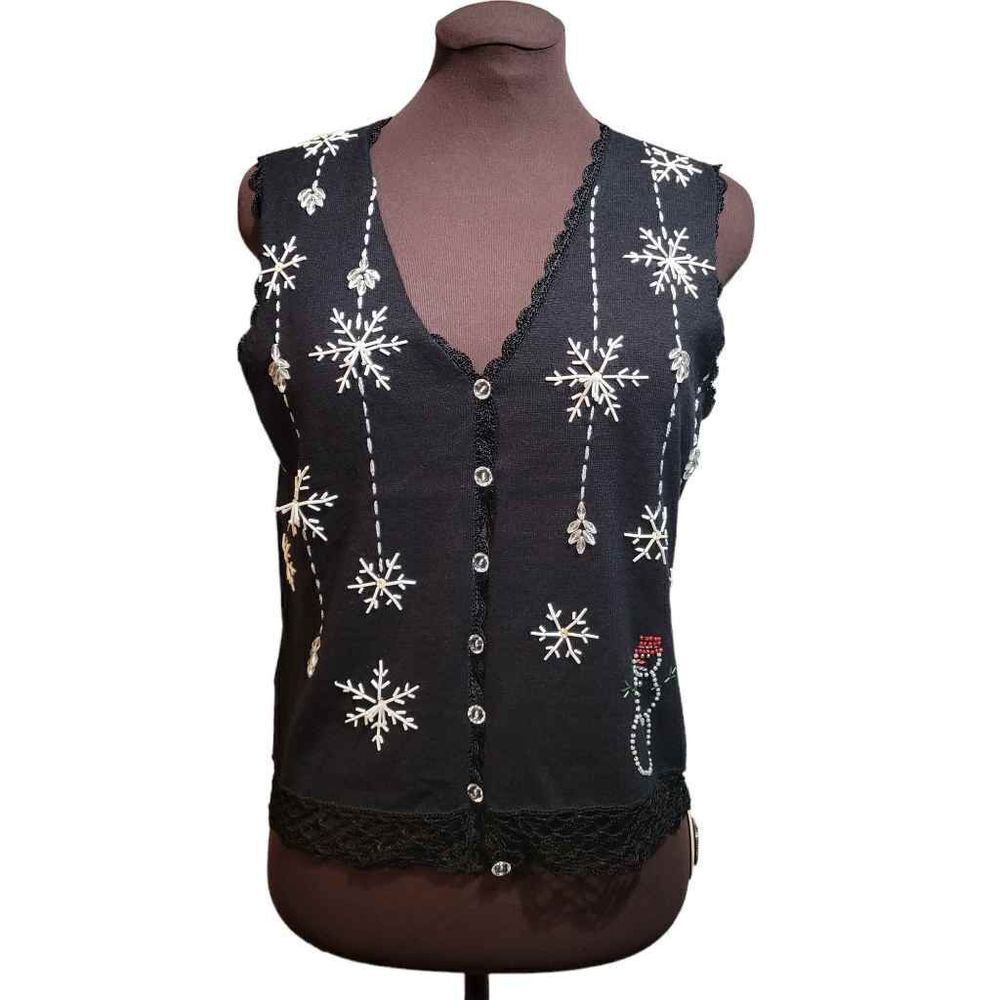 Designer's original studio  Sleeveless Christmas/Winter sweater